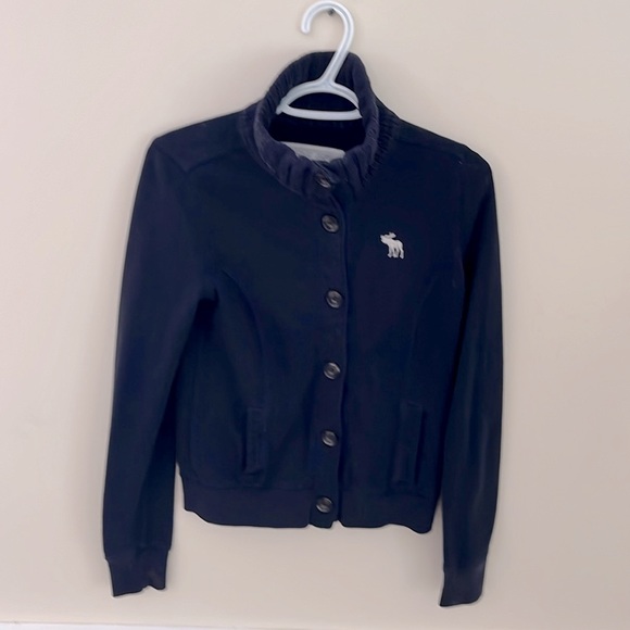 Abercrombie & Fitch Black Vintage Button Down Sweater Jacket M - Picture 8 of 12